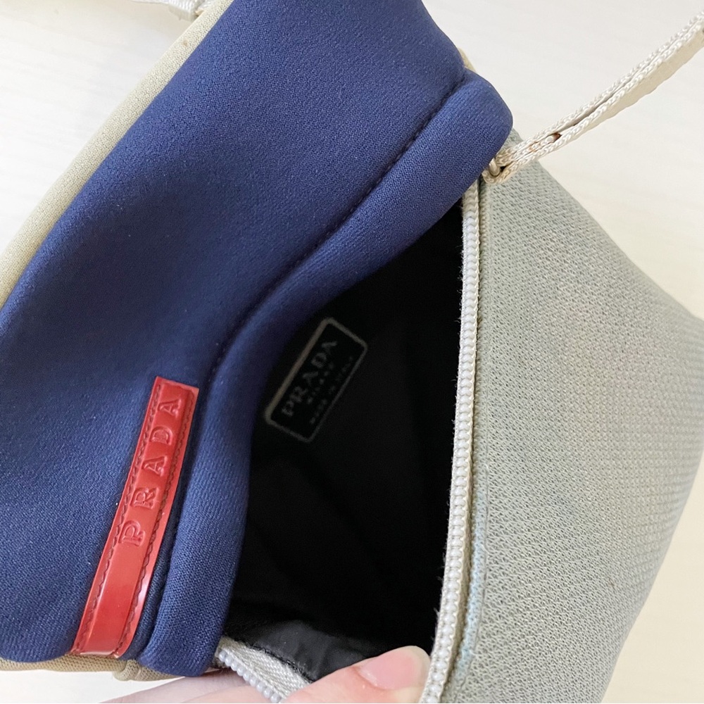 Prada gray and blue neoprene blue mesh small crossbody sport bag - Picture 5 of 9